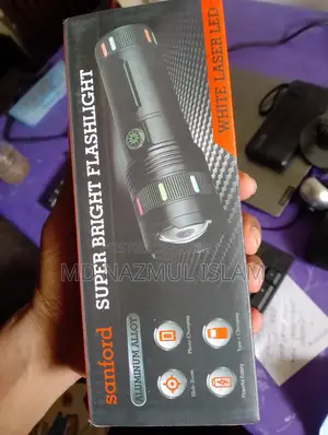Sanford Super Bright White Laser LED Flashlight With Power Bank