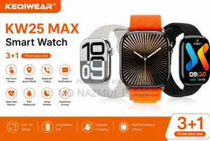 Keqiwear KW25 Max Smart Watch With 3 Pairs of Straps