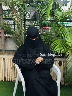 অরজিনাল দুবাই জ্যাকেট প্রিন্ট প্রিমিয়াম ব্ল্যাক আবায়া