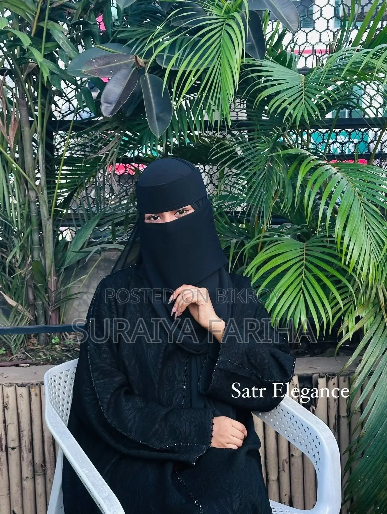 অরজিনাল দুবাই জ্যাকেট প্রিন্ট প্রিমিয়াম ব্ল্যাক আবায়া