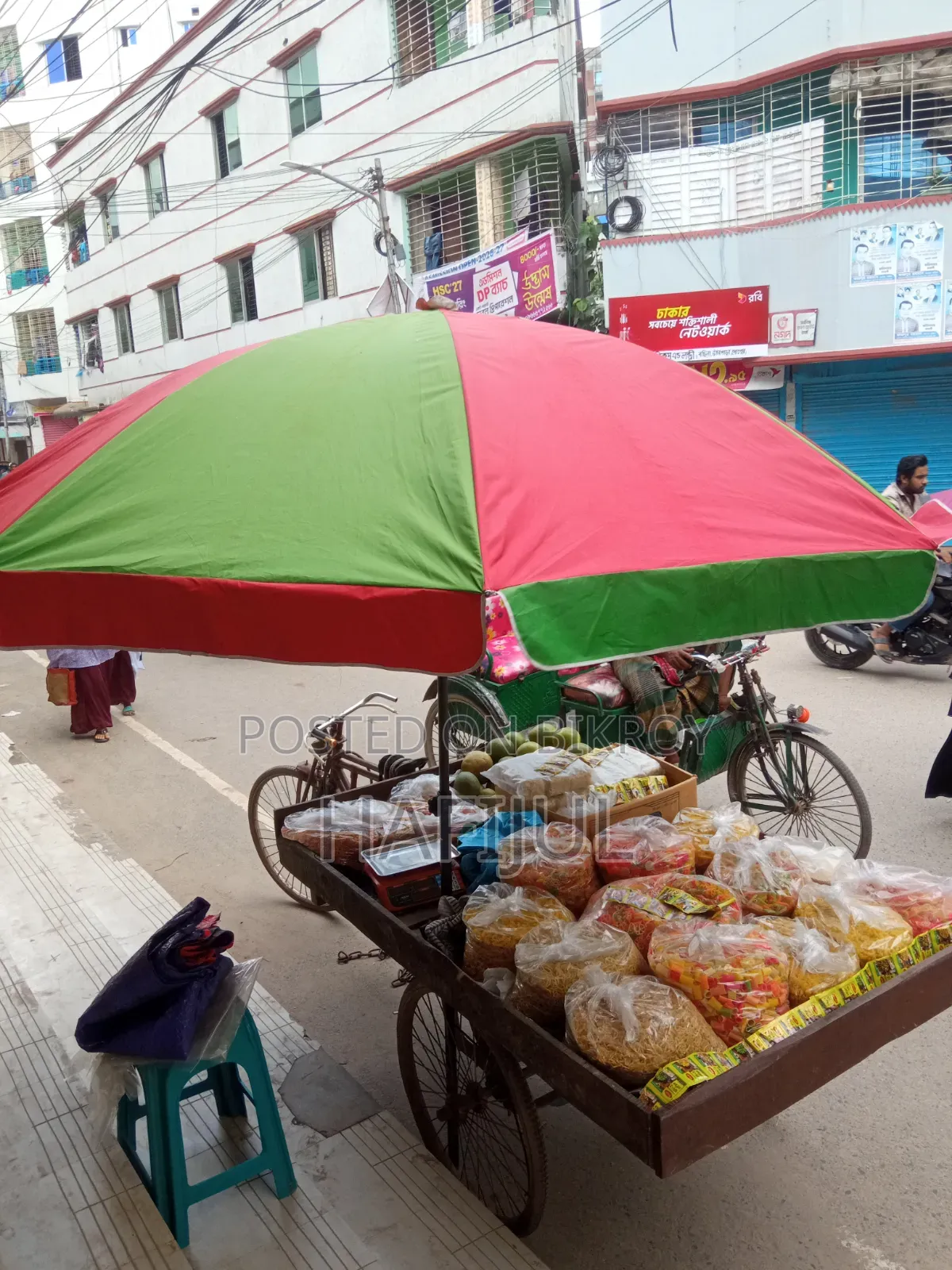 Wooden Box Van Vehicle and Umbrella for Sale