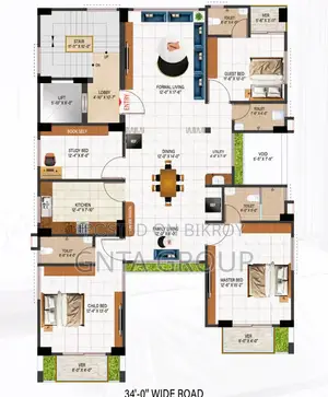 4 Bedroom House in Gnta Properties Ltd., Uttara for Sale