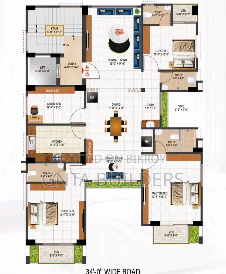 4-Bedroom House in Gnta Properties Ltd., Uttara for sale