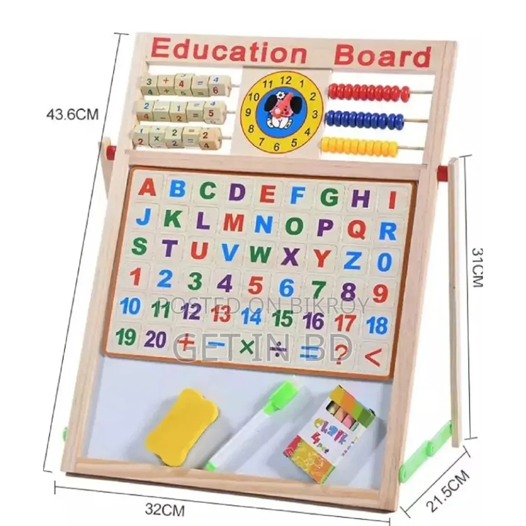 Educational Learning Multipurpose Double-Sided Magnetic Wooden Writing