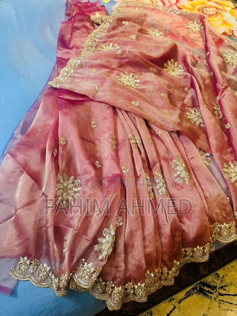 গর্জিয়াস অর্গানজা পার্টি শাড়ি উইথ ব্লাউজ পিস