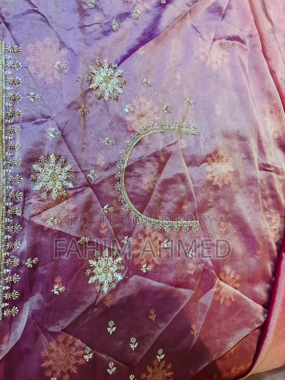 গর্জিয়াস অর্গানজা পার্টি শাড়ি উইথ ব্লাউজ পিস