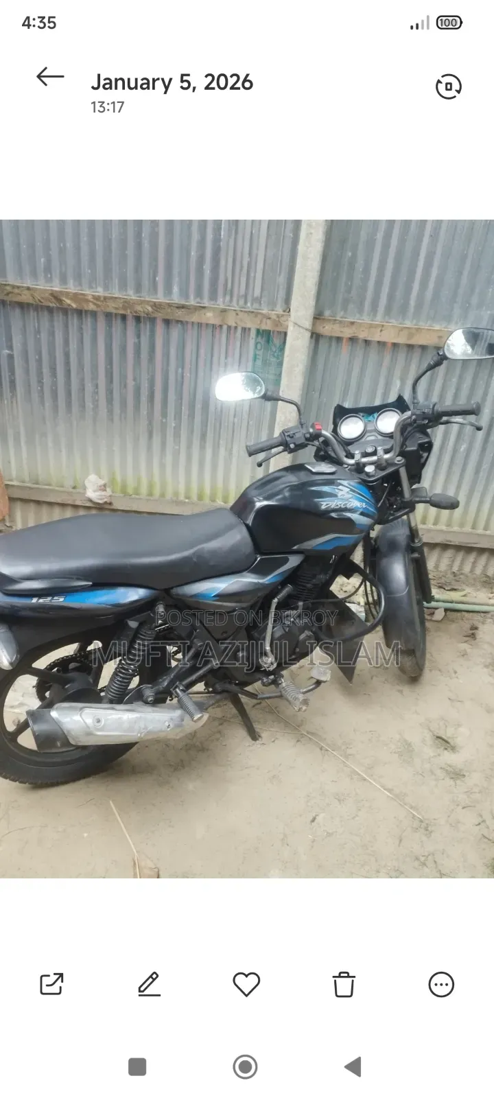 Bajaj Discover 125 2015 Black