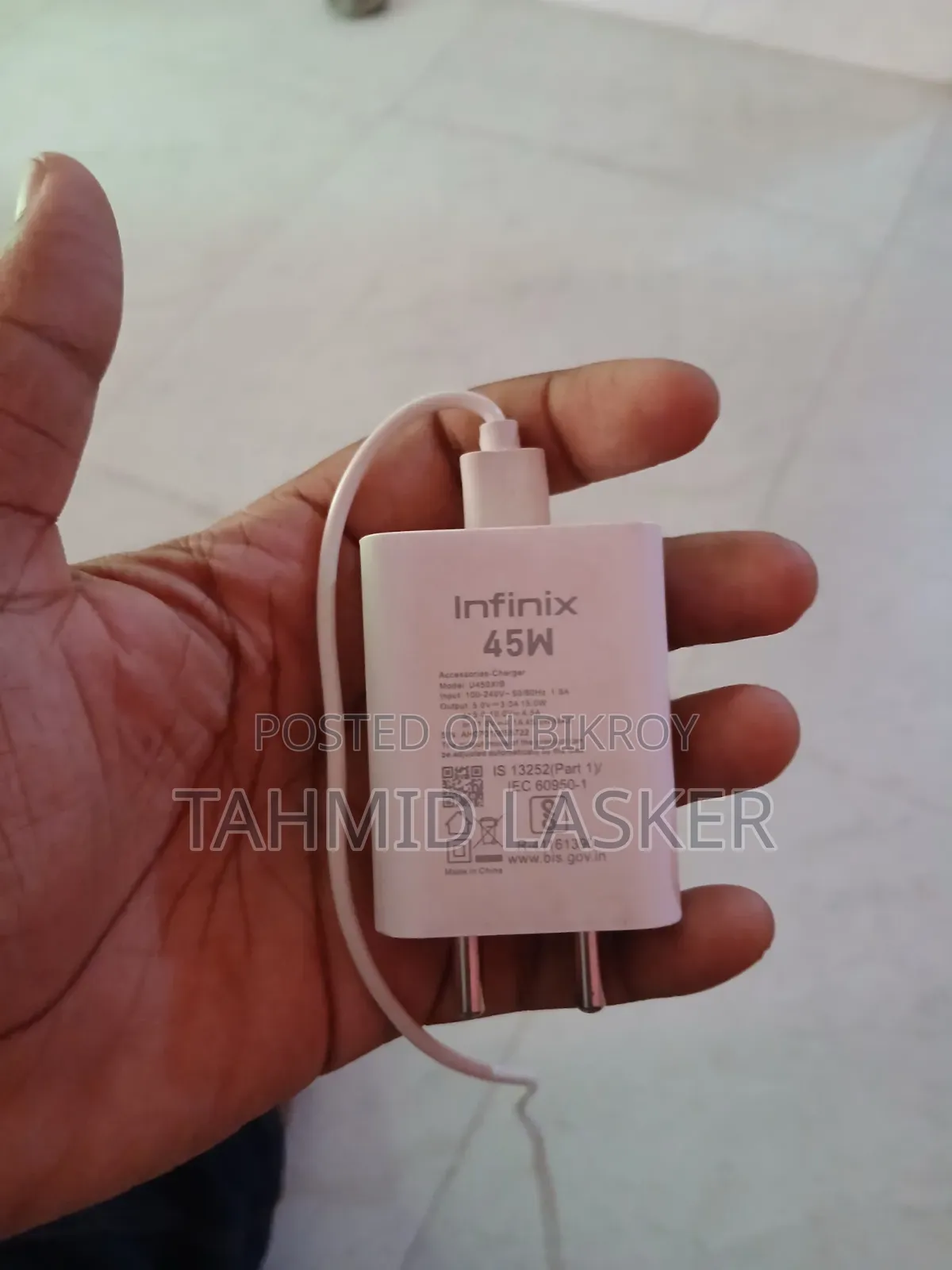 Infinix 45 Watt Original Charger Only Adapter