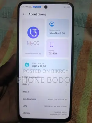 জেডটিই নুবিয়া নিও ২ ২৫৬ জিবি কালো