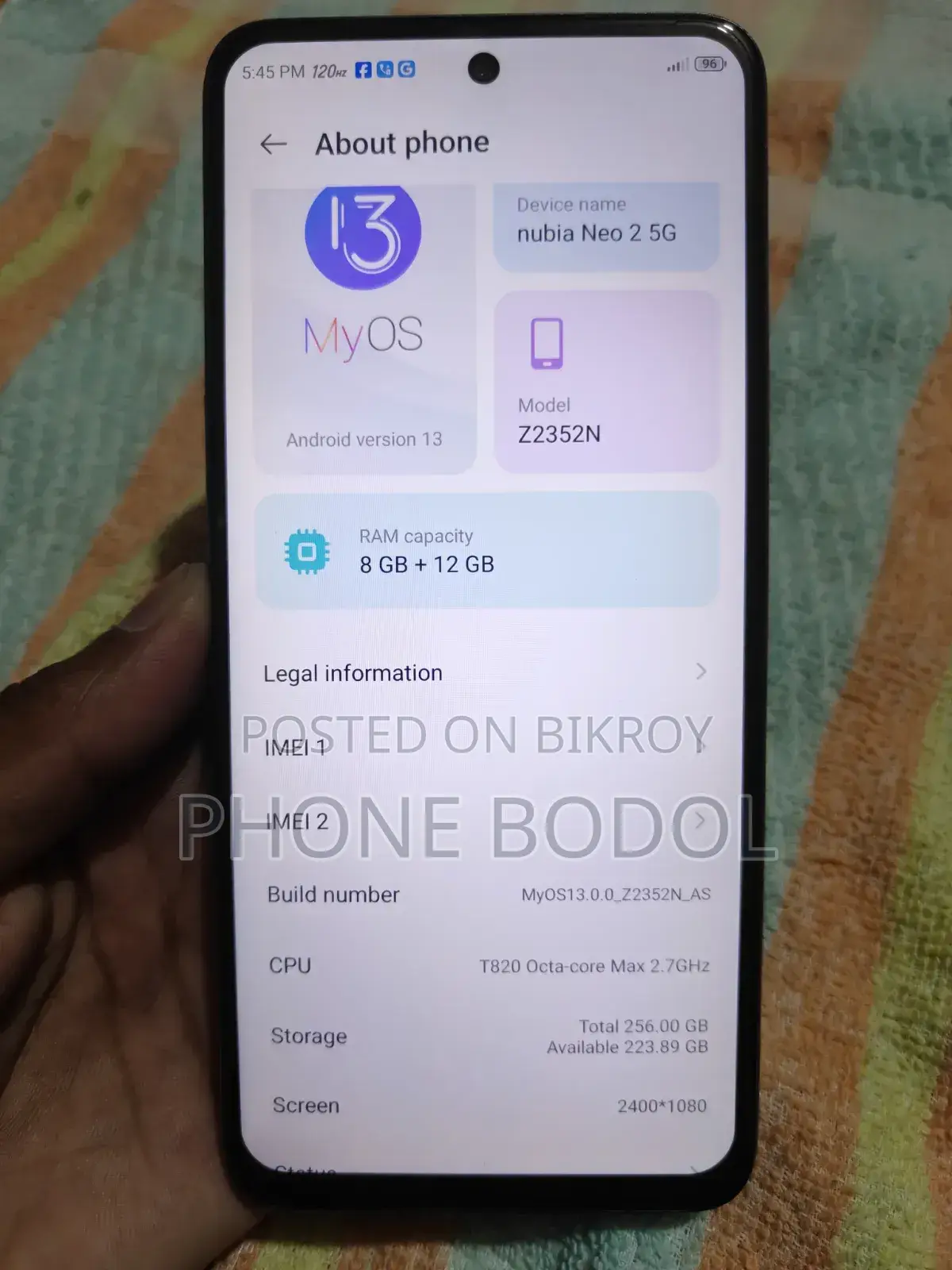 জেডটিই নুবিয়া নিও ২ ২৫৬ জিবি কালো