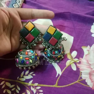 Multicolor Antique Large Jhumka