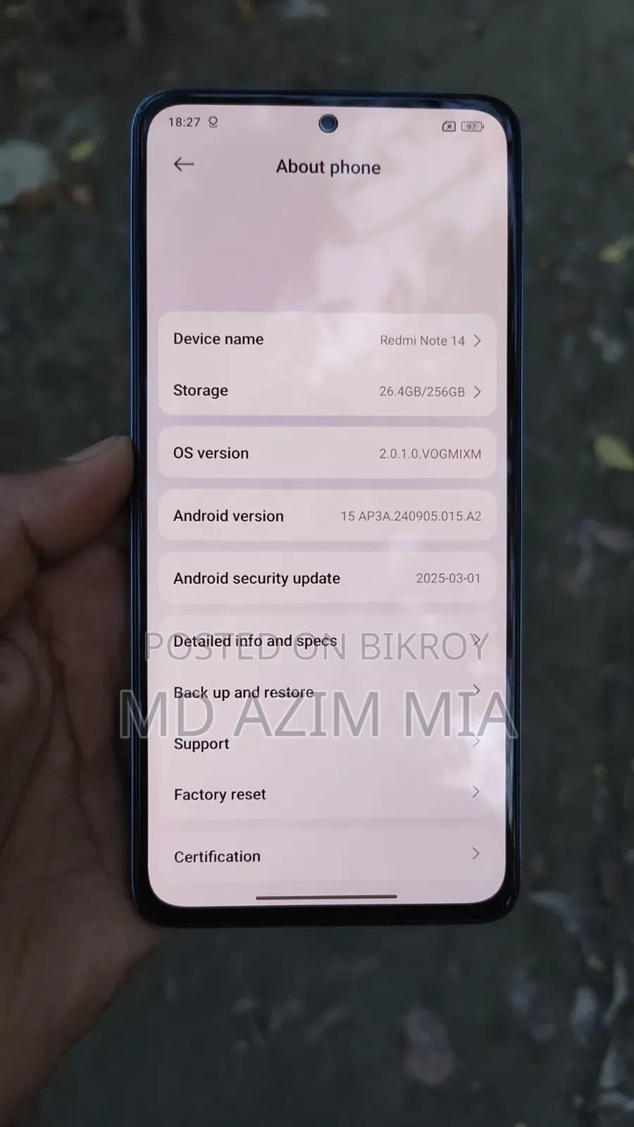 Xiaomi Redmi Note 14 4G 256 GB Blue