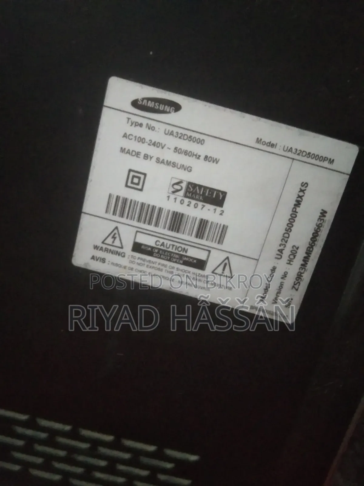 Samsung 32-inch LED TV Model: UA32D5000