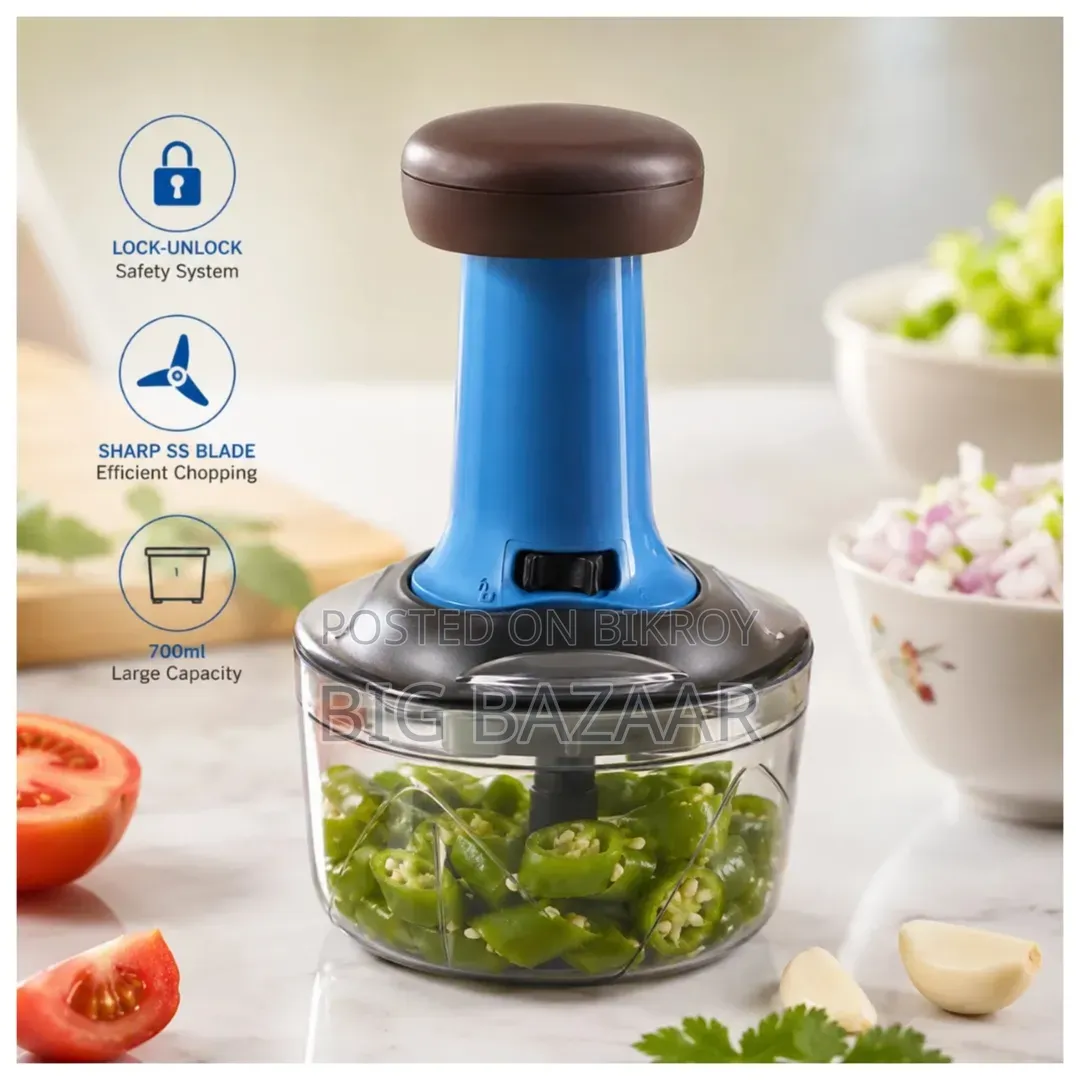6 Sharp Stainless Steel Blade Manual Vegetable Chopper