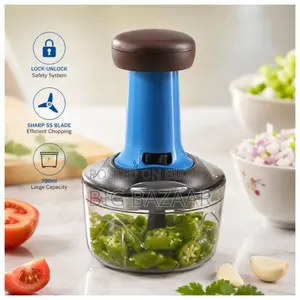 6 Sharp Stainless Steel Blade Manual Vegetable Chopper