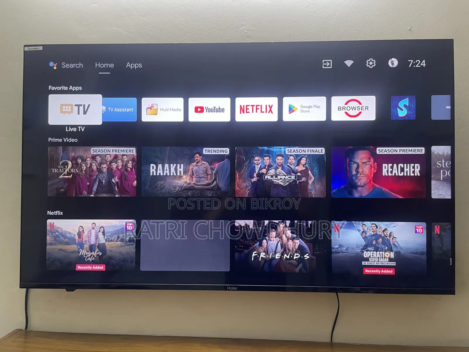 Haier 55” Google Android TV Voice Border Less