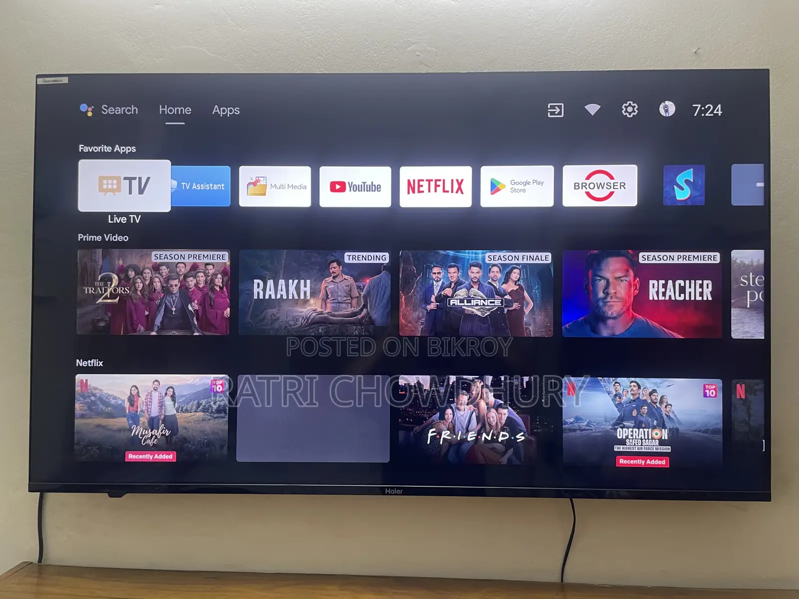Haier 55” Google Android TV Voice Border Less
