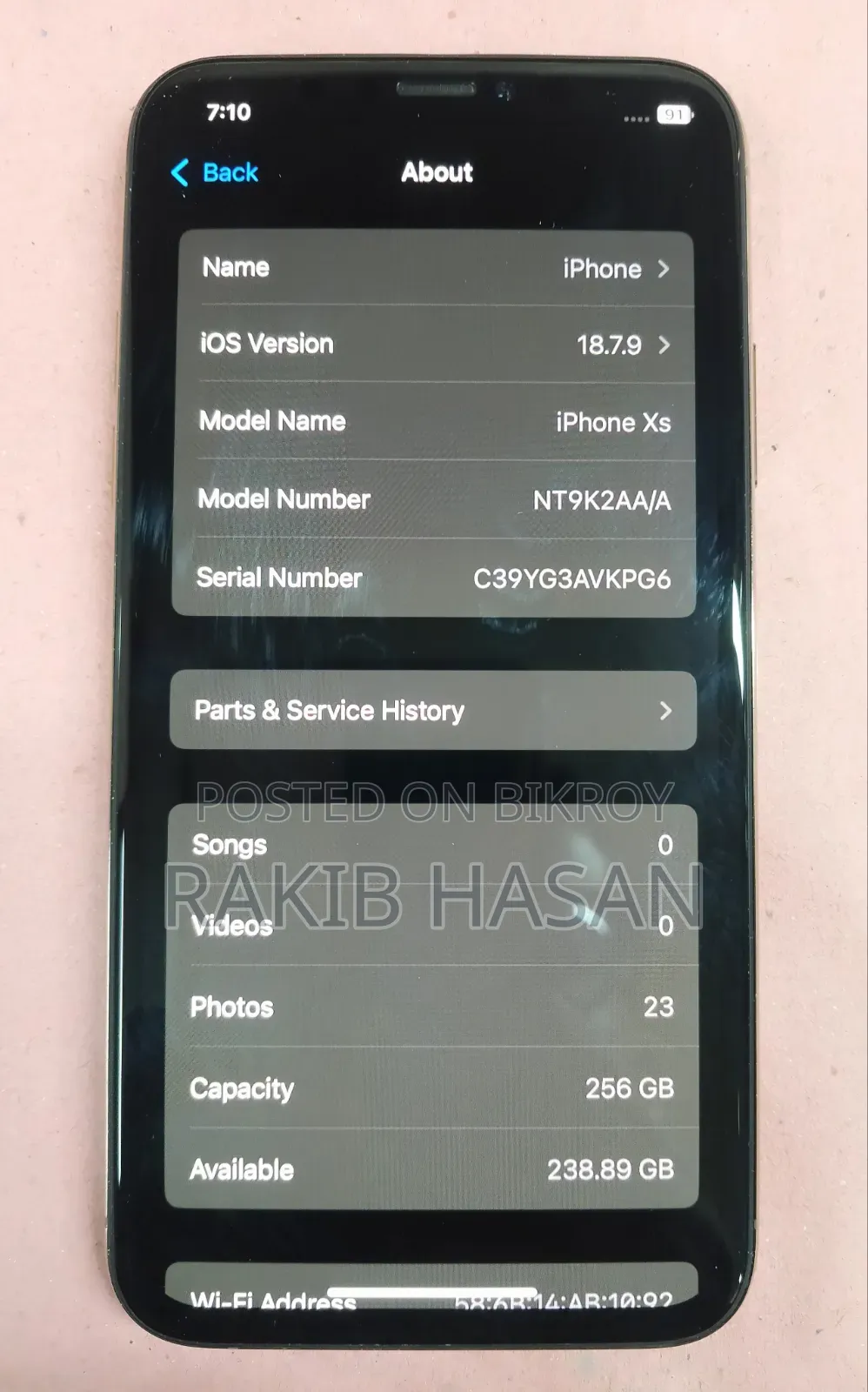 Apple iPhone XS 256 GB Rose Gold