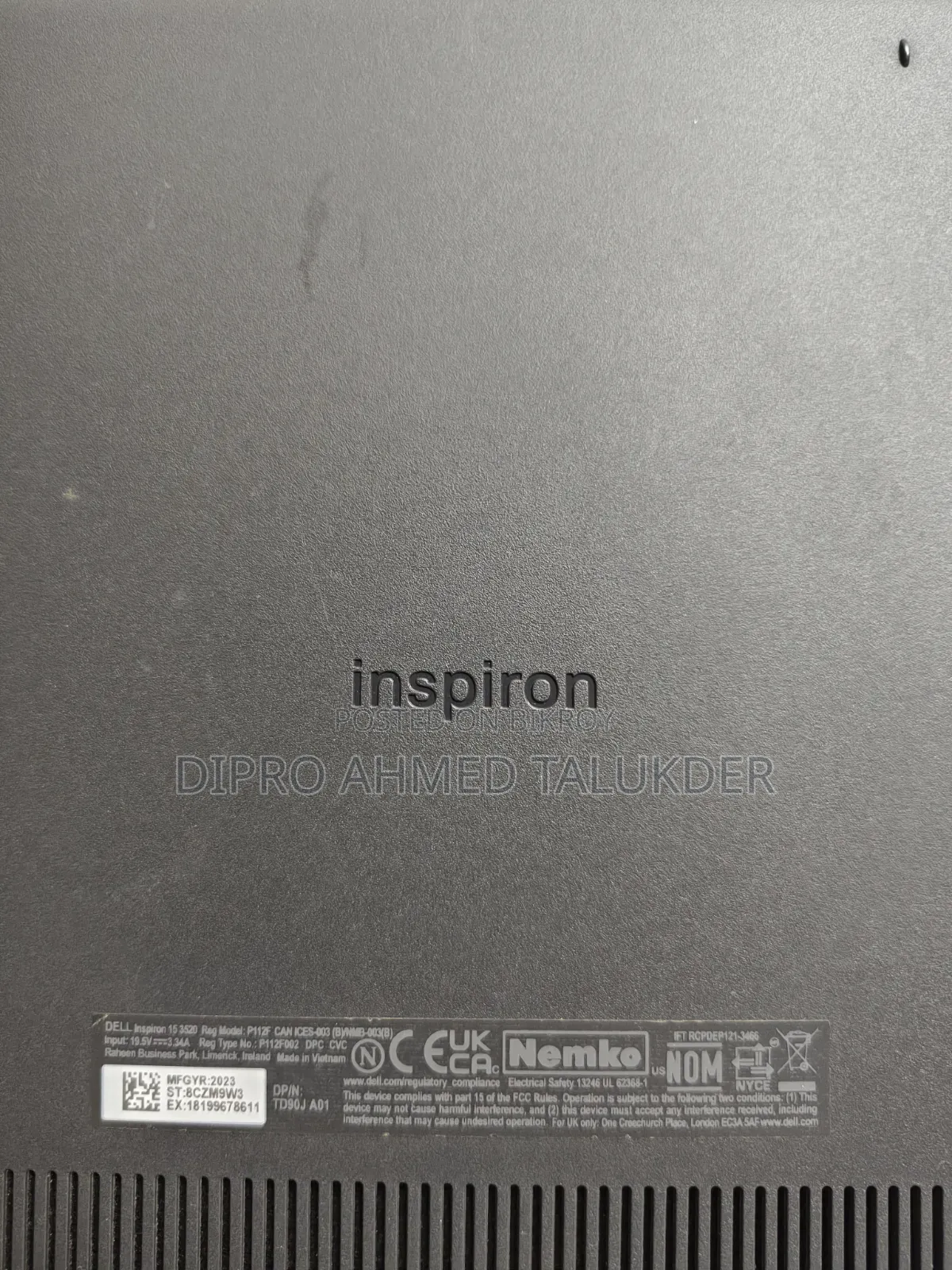 Laptop Dell Inspiron 15 3520 8GB Intel Core 5 HDD+SSD 256GB
