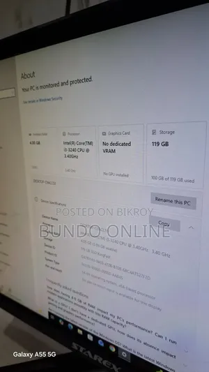 Desktop Computer 4GB Intel Core i3 SSD 128GB