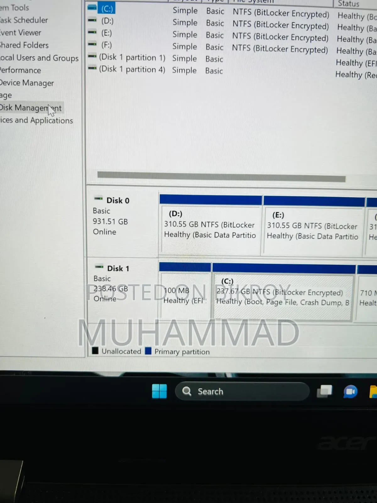 Laptop Acer TravelMate 16GB Intel Core i5 HDD+SSD 256GB