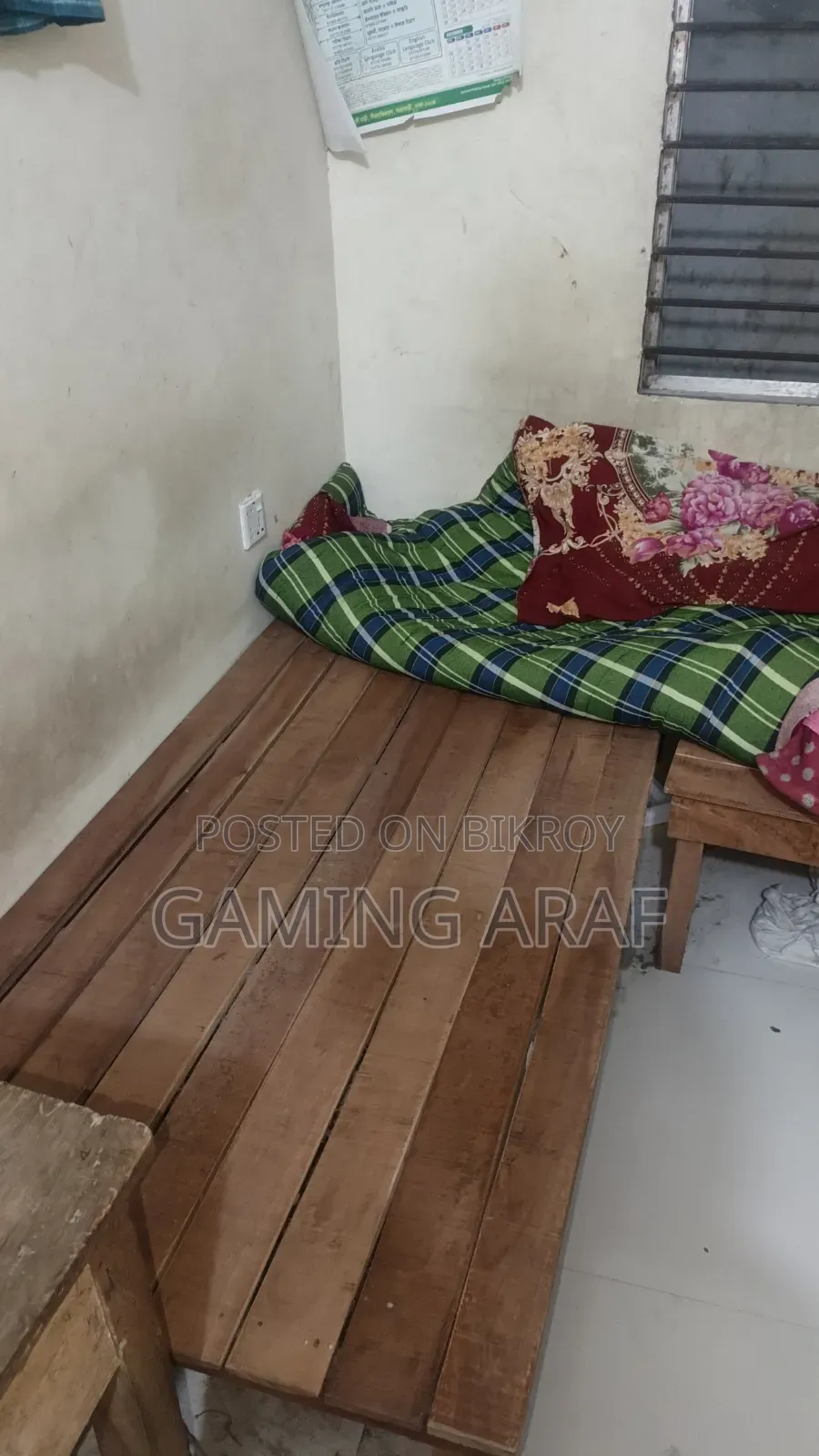 সিঙ্গেল সাইজের মজবুত কাঠের খাট – ভালো কন্ডিশন