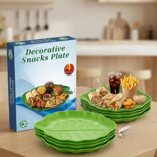Decorative Leaf-Shaped Snacks Plate Set