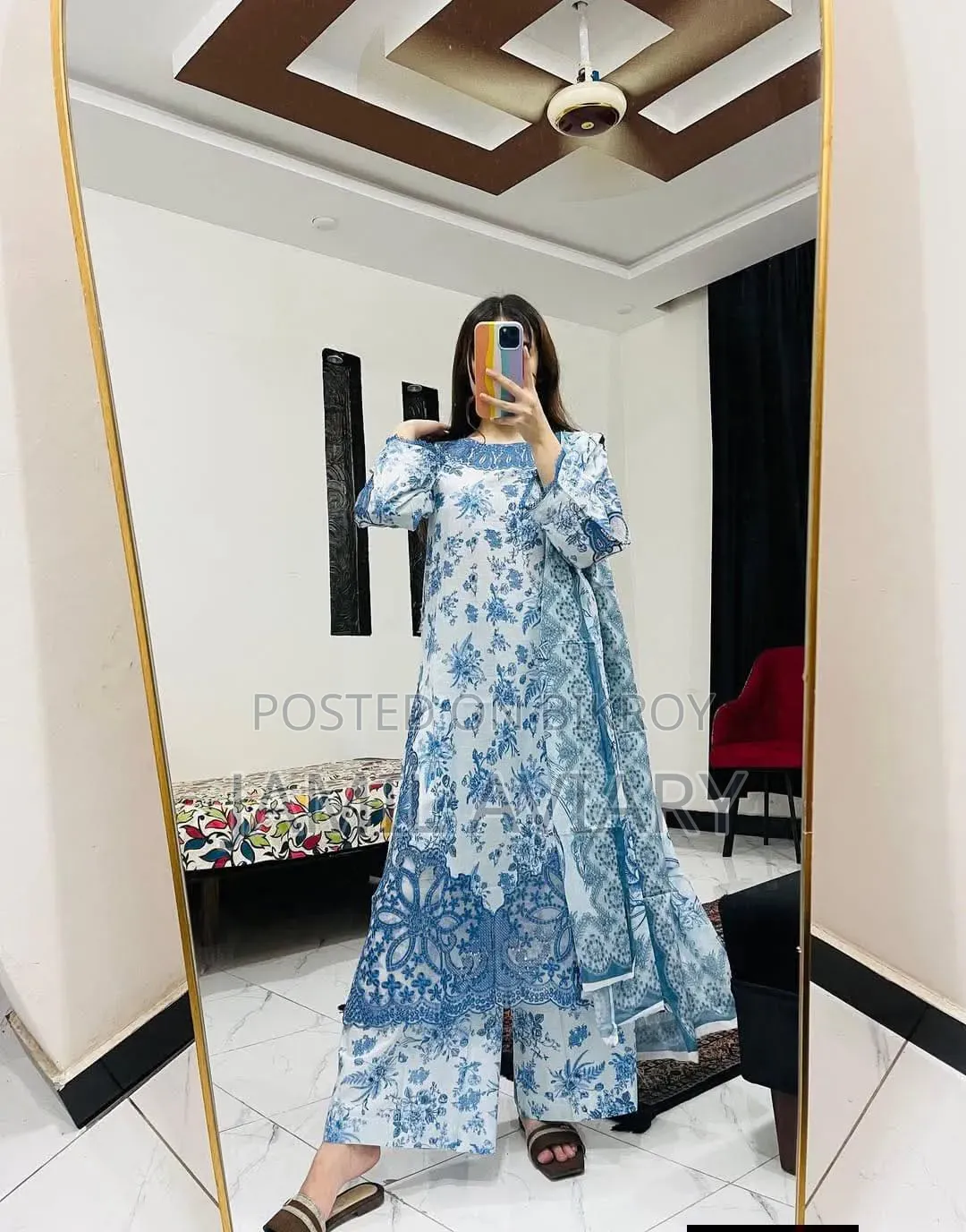  Cotton Embroidery Three Piece 