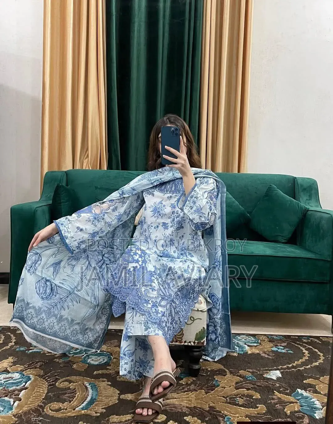  Cotton Embroidery Three Piece 