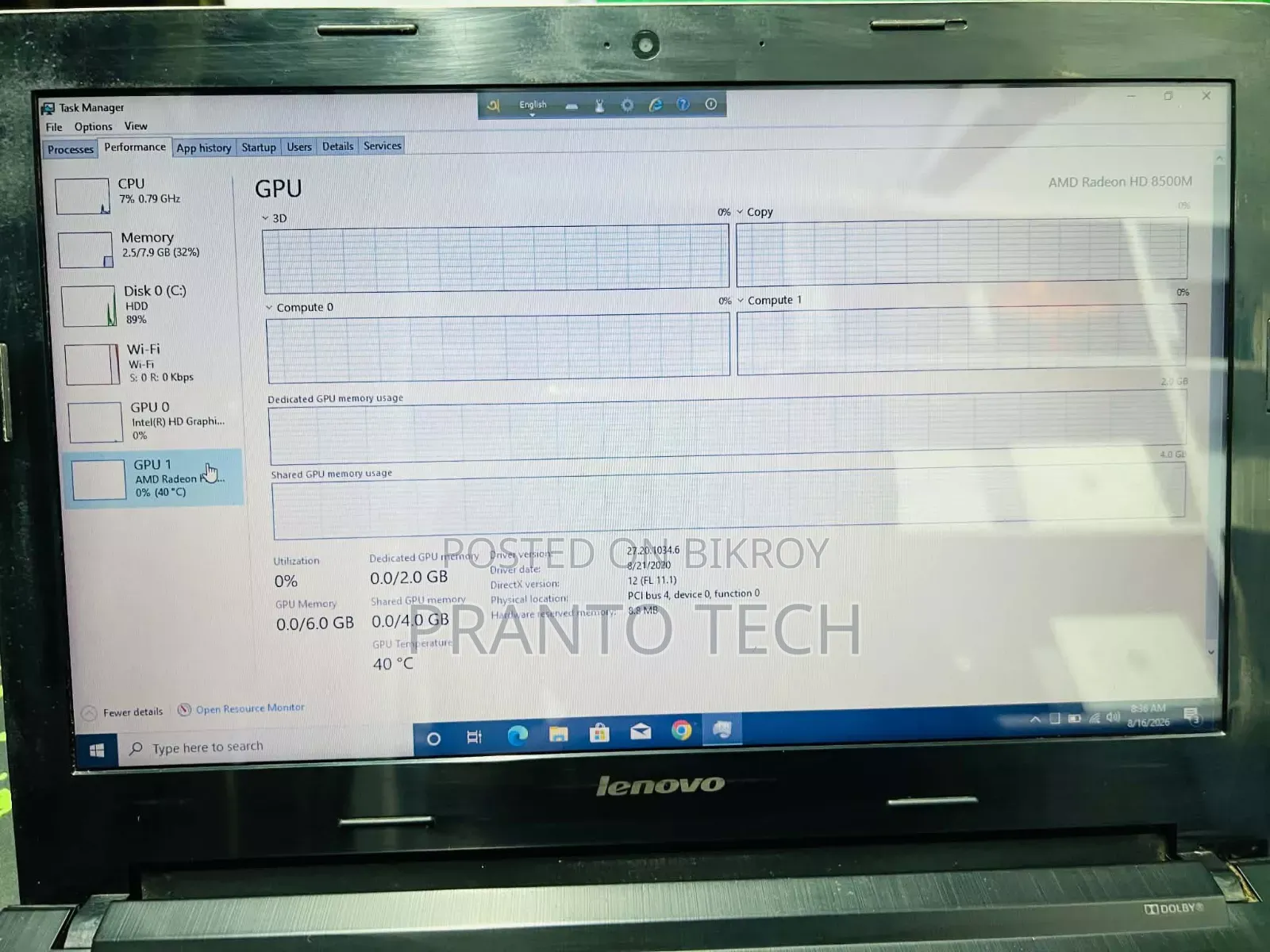 Laptop Lenovo IdeaPad 320 8GB Intel Core I5 HDD 1T