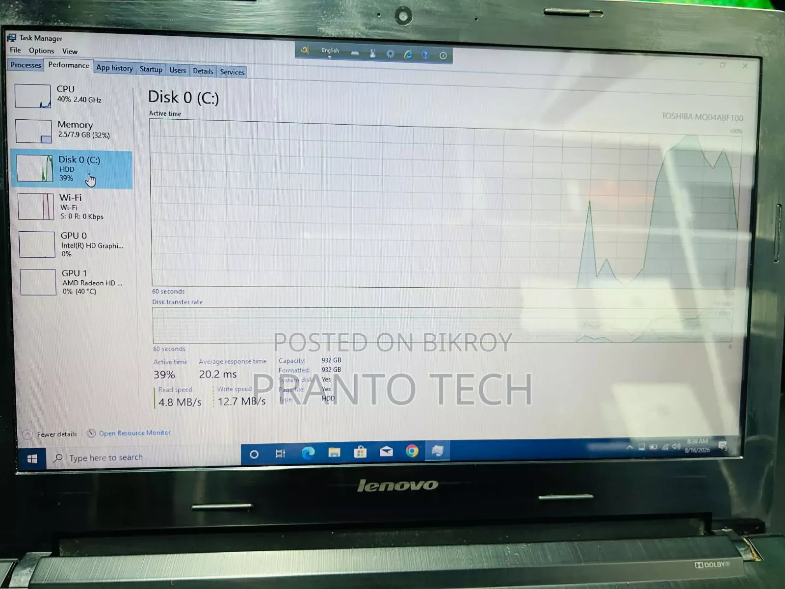 Laptop Lenovo IdeaPad 320 8GB Intel Core I5 HDD 1T