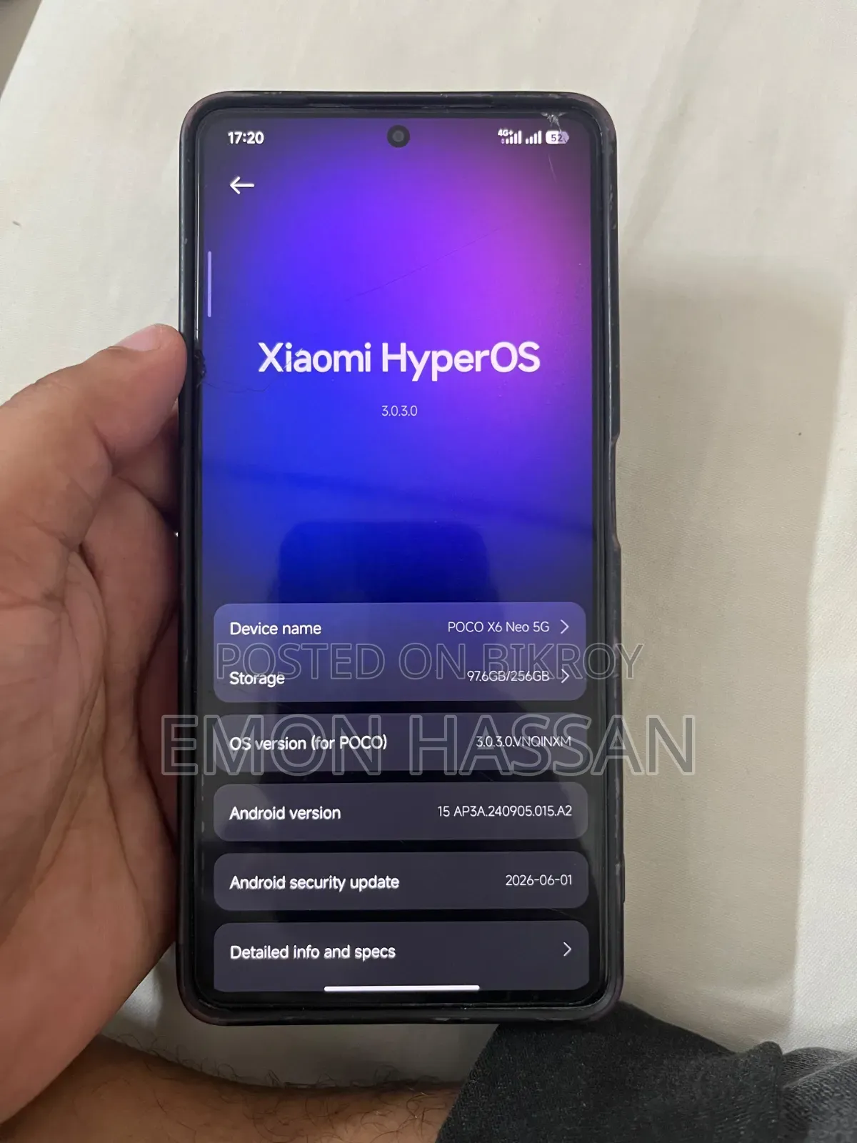 শাওমি পোকো এক্স৬ ২৫৬ জিবি কালো
