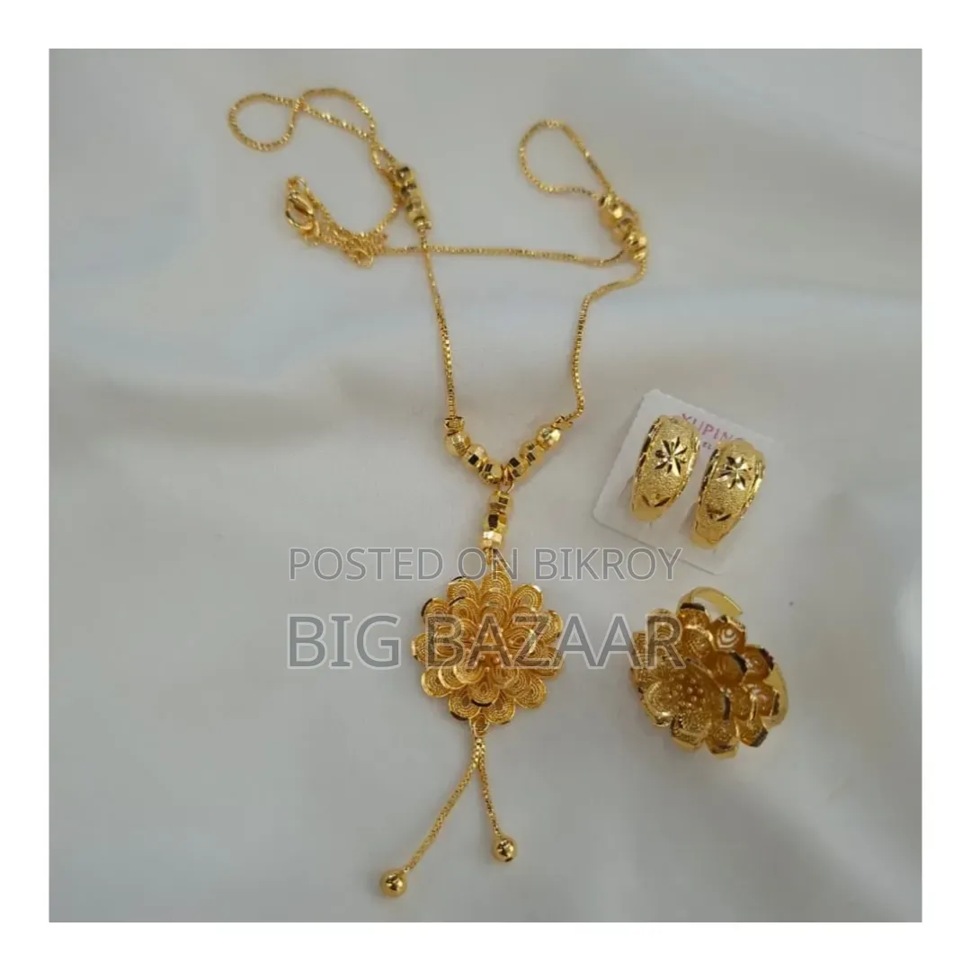 Floral Design Gold Plated Jewellery Set
