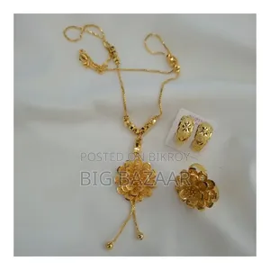 Floral Design Gold Plated Jewellery Set