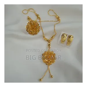 Floral Design Gold Plated Jewellery Set