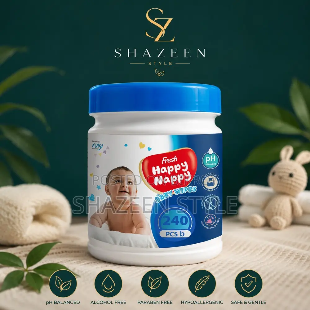 ফ্রেশ হ্যাপি ন্যাপি বেবি ওয়াইপস (জার) – ২৪০ পিস