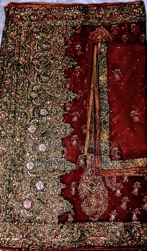 Heavy Zardozi & Stone Work Royal Bridal Saree