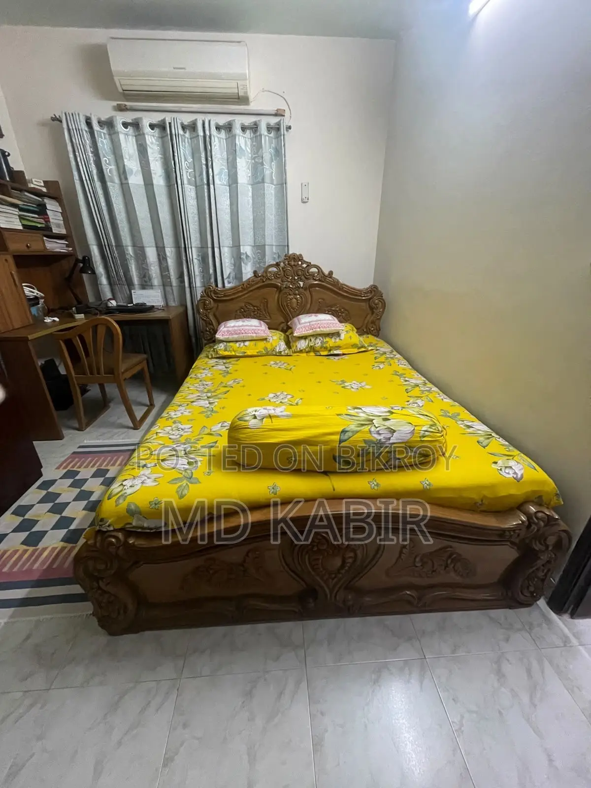 Master Bed Teak Wood Cot (with Mattress)