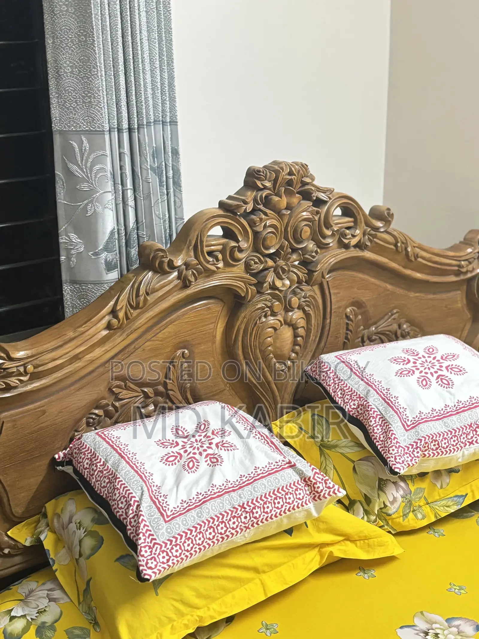 Master Bed Teak Wood Cot (with Mattress)