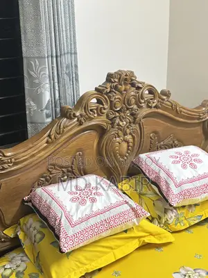Master Bed Teak Wood Cot (with Mattress)