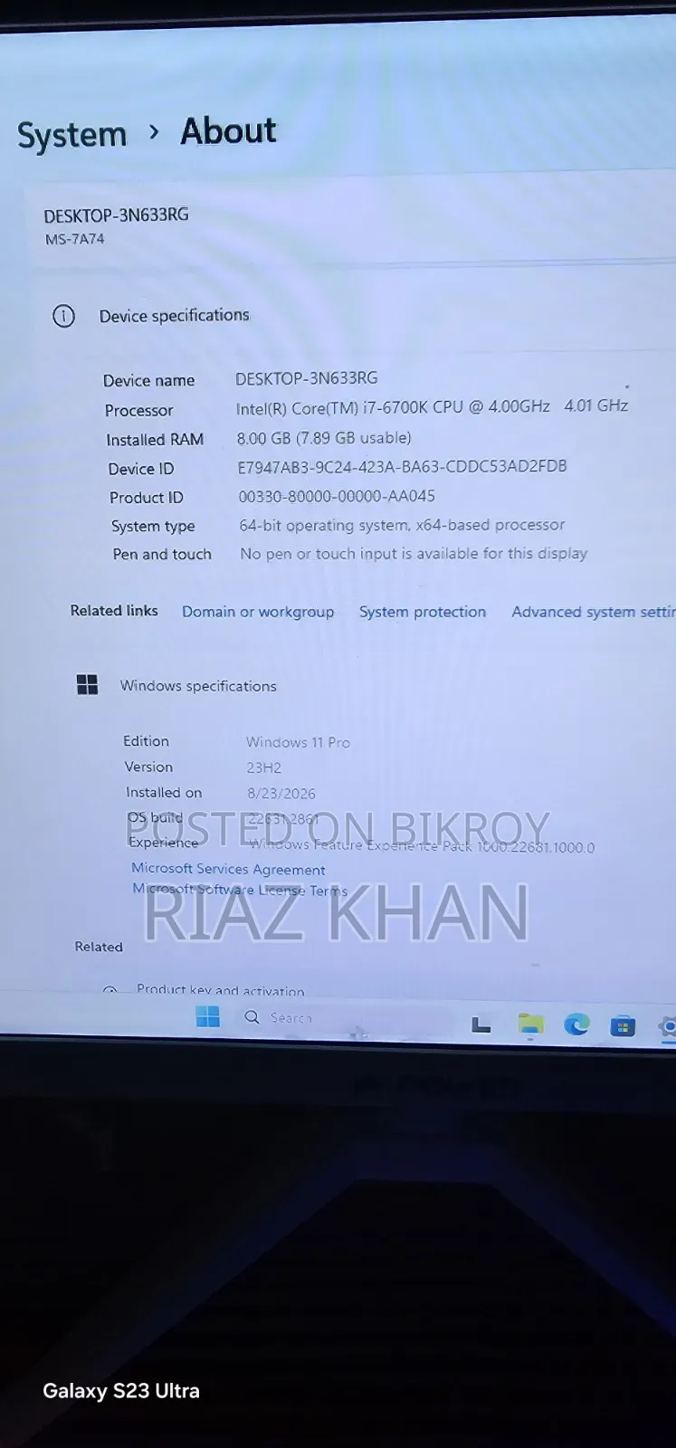 New MSI Gaming 24 6QE 4K 8GB Intel Core i7 SSHD (Hybrid) 128GB