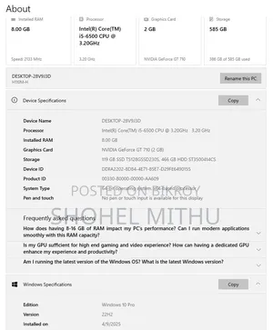 Gigabyte GA-H110MSTX-HD3-ZK 8GB Intel Core I5 HDD 512GB