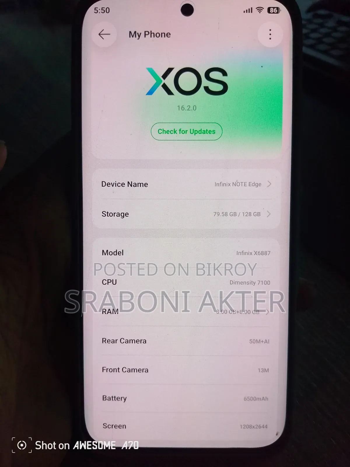 Infinix Note Edge 128 GB Silver