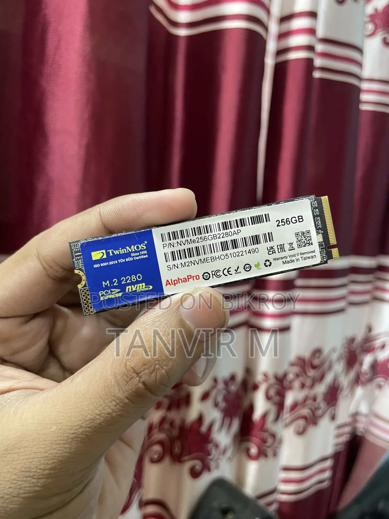 TwinMOS AlphaPro 256GB NVMe M.2 SSD – 5 Years Official Warranty