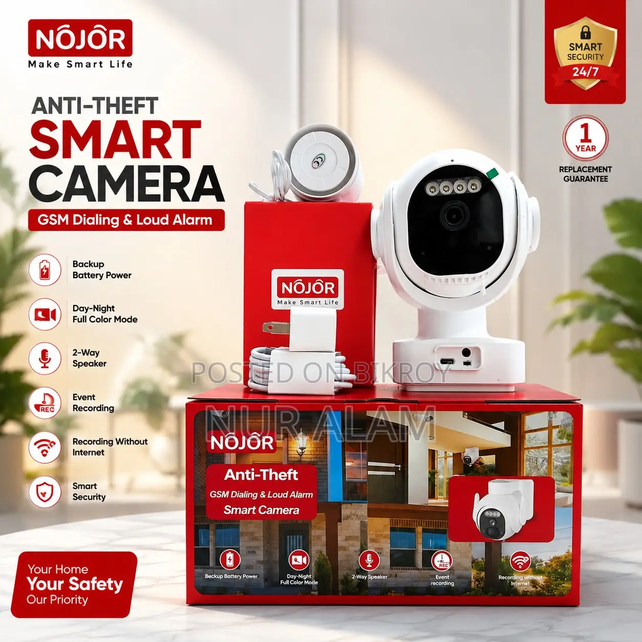 NOJOR Power Camera | Alarm Call System Security Camera