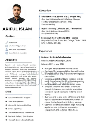 Customer Service & Sales Executive