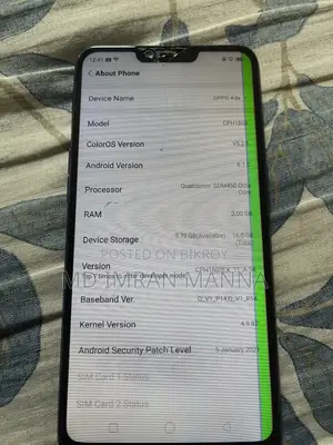 Oppo A3s ১৬ জিবি নীল