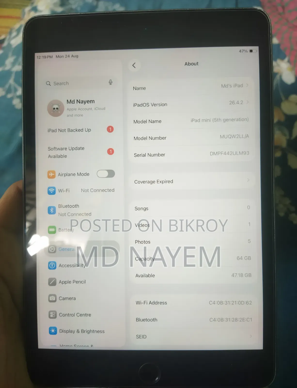Apple iPad mini 5 (2019) 64 GB Silver