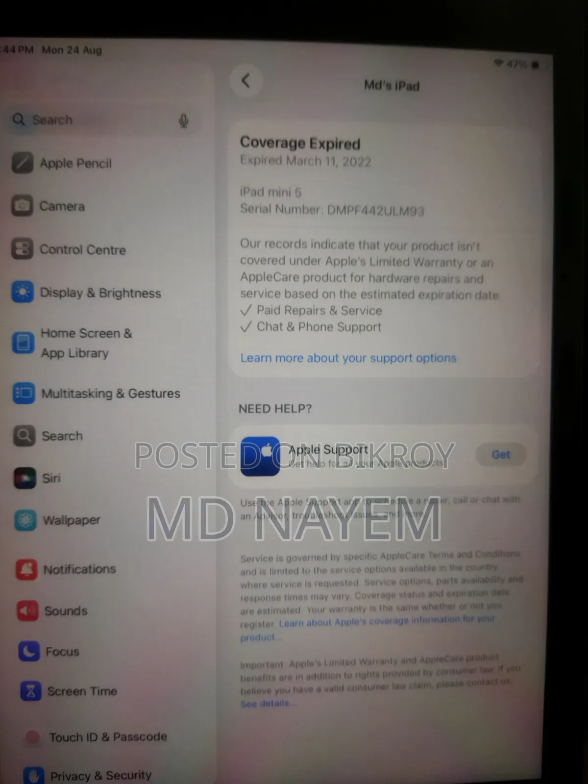Apple iPad mini 5 (2019) 64 GB Silver