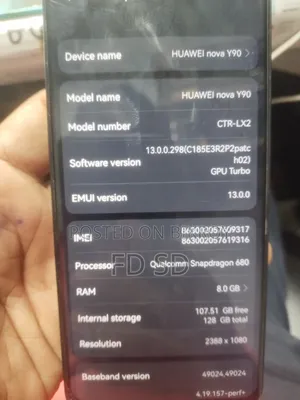 Huawei Nova Y90 128 GB Black